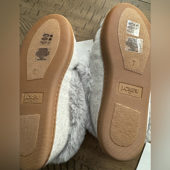 NWT J.Crew Heathered Faux-Shearling Moccasin Slippers SIZE 7 - Picture 4 of 4